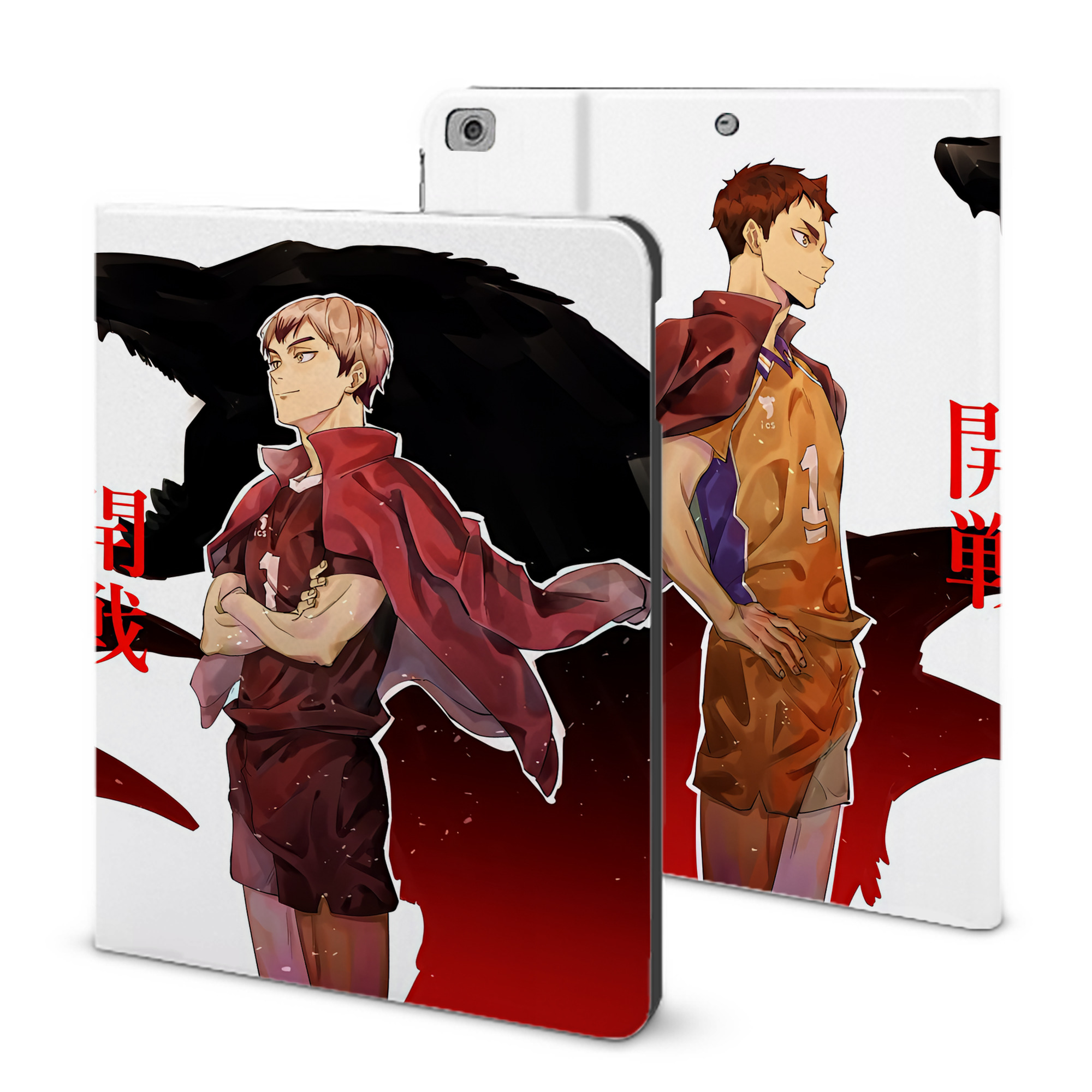 （画像用） ハイキュー!! Haikyu!! IPad ケース ブック型 PUレザー TPU 耐衝撃 軽量 薄型 ペン収納なし 全面保護 IPad 各モデル対応